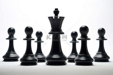 特写桌面背景图片_国际象棋比赛中的几个黑色棋子