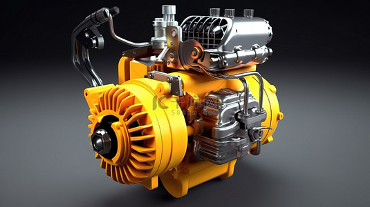 黑金引擎背景图片_汽油动力链锯电机的 3d 渲染
