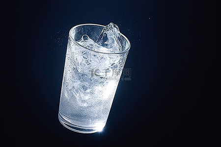 喝水步骤艺术字背景图片_玻璃水和冰