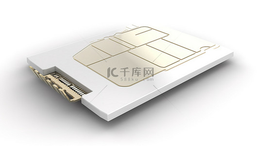 支付验证背景图片_1 独立白色 3d 渲染中的 simcard 保护概念