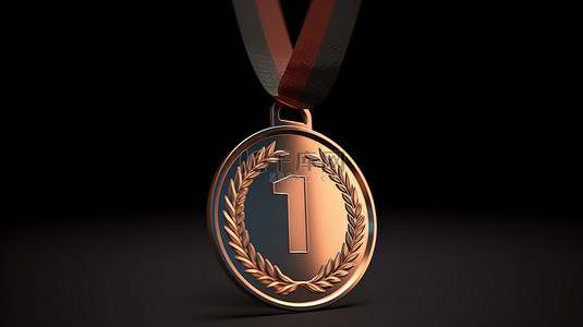 第一名图标背景图片_3D 渲染第一名奖牌，带有获胜者特别提及图标