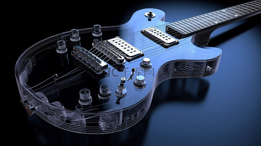 电音设备背景图片_电吉他琴体结构及接线3D模型