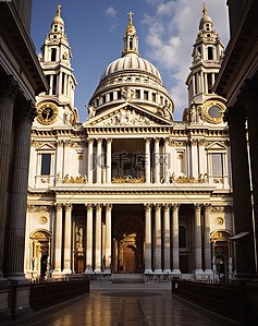 英国地标背景图片_伦敦圣保罗大教堂