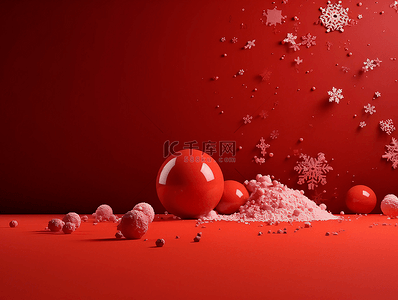 雪花挂饰球圣诞节节日广告背景