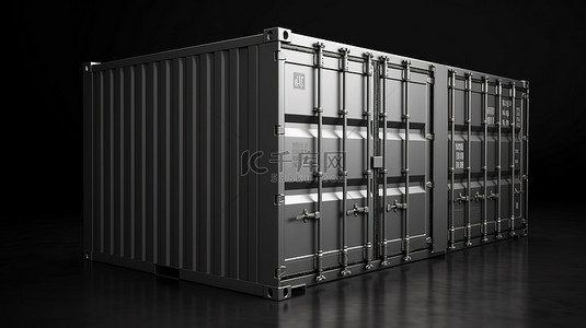 重型运输背景图片_3d 渲染中的金属货柜