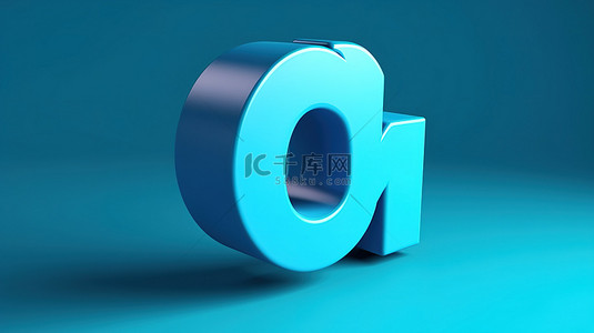 象征电子商务促销的蓝色背景折扣标签图标的 3D 插图