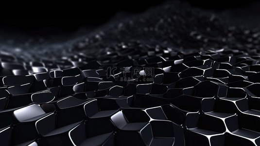 动态黑色背景图片_动态黑色六边形是数字技术的未来蜂窝概念