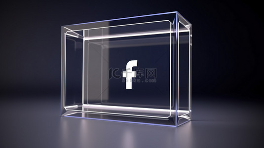 以 3D 渲染的优雅 facebook 玻璃框架图标的高级照片