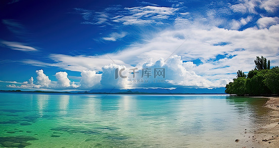 长安十二时辰背景图片_长安岛 Klong Kartun 海滩岛的蓝色海水和云彩