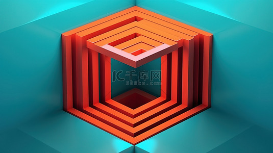 几何结构背景图片_令人难以置信的几何结构令人费解的 3D 插图