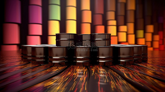 石油工业透视油罐3D渲染和业务图表