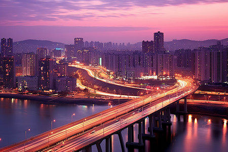 江边日落背景图片_韩国排名前 5 的国际城市