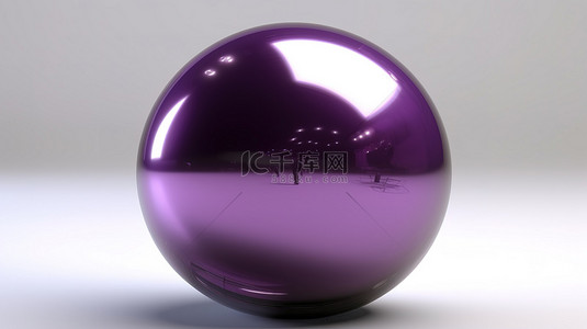 突出元素背景图片_白色背景突出了 3d 渲染的紫色球体