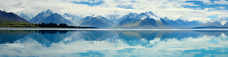 新西兰松木背景图片_新西兰原始湖泊折射天空