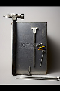钉子背景图片_有锤子钉子和工具箱的工具