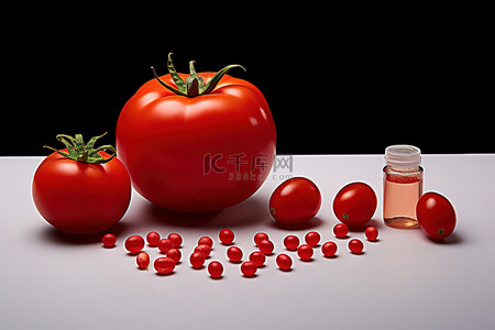 蔬菜西红柿背景图片_西红柿和药丸
