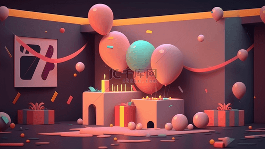 五颜六色的边框背景图片_生日气球粉色立体背景