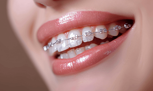 牙医图片摄影照片_矫正牙齿的牙套