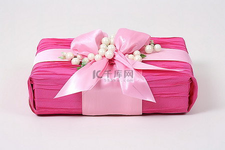 粉色蝴蝶结花卉礼盒
