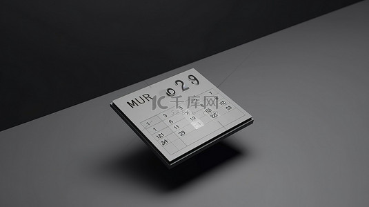 灰色背景上日期选择 3d 渲染日历图标的 ui 概念