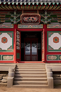 式建筑背景图片_韩式建筑的小入口