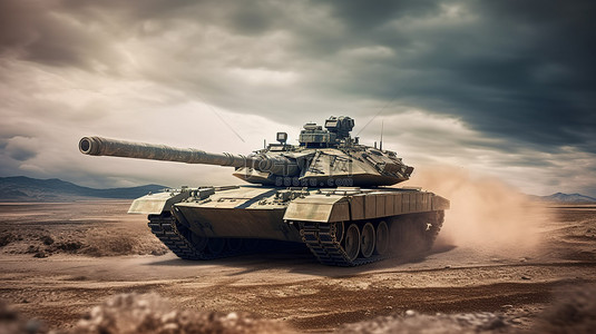 做好战斗准备的 3D 坦克 令人惊叹的战争机器辛烷渲染