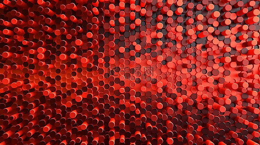 海报几何红背景图片_适用于企业模板的时尚简约 3D 几何红点图案