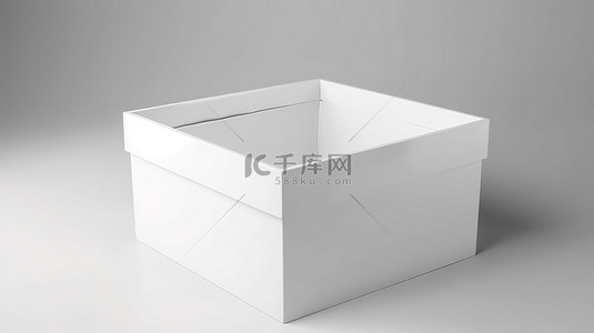 纸箱打包背景图片_带有 3D 渲染的白色空白框的模型