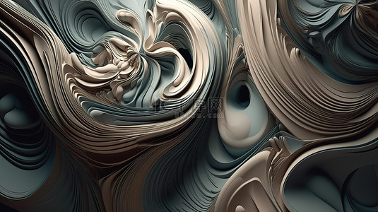 线条科技背景图背景图片_流动的漩涡和螺旋令人着迷的 3D 抽象壁纸