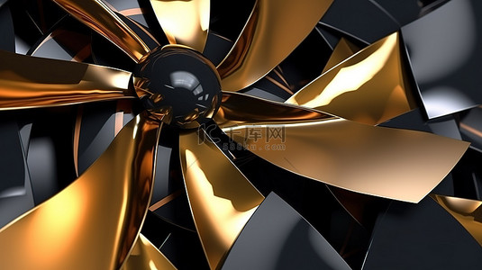 螺旋桨背景图片_3d 渲染抽象螺旋桨叶片设计作为背景