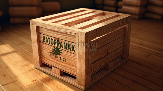 保加利亚制造的进出口木箱 3D 渲染