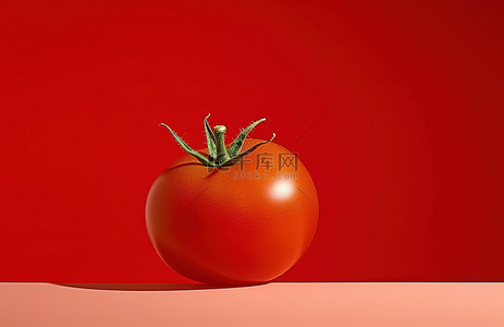 番茄大虾背景图片_红色背景旁边显示番茄的图像
