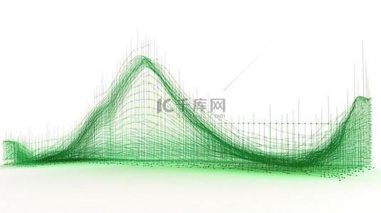 种树的图背景图片_在白色背景上呈现的 3d 绿色折线图