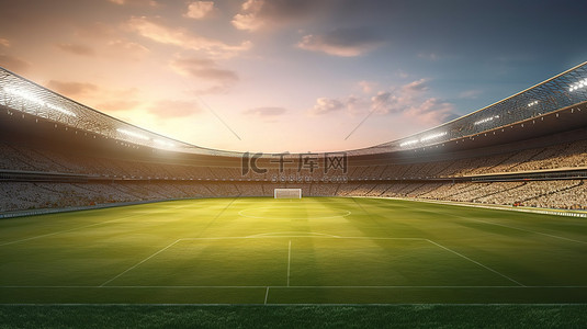 足球场观背景图片_3d 渲染中的足球场和体育场