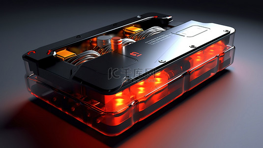 新能源电池背景图片_3D 渲染汽车电池设计插图
