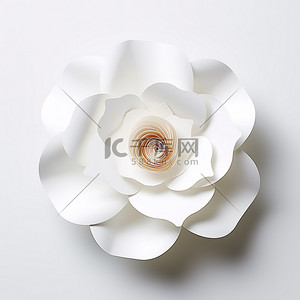 表白玫瑰背景图片_一朵白色的纸花在白色的表面上