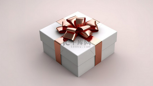 打开空礼盒背景图片_打开带有丝带和蝴蝶结的礼品盒的独立 3D 渲染