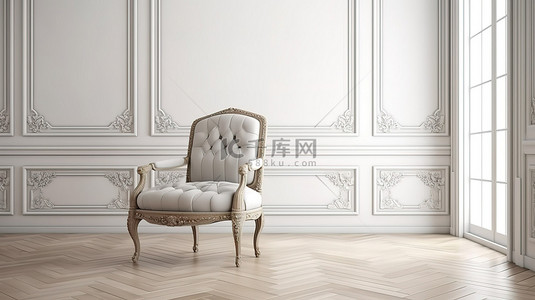 椅子家具背景图片_经典的内饰和别致的椅子体现了优雅和风格