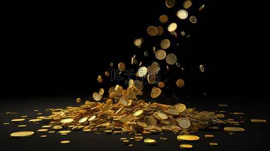 背景叠层背景图片_从上方层叠的金币的富裕场景 3d 渲染