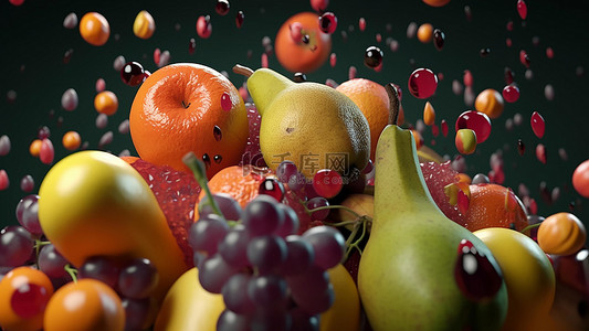 橘子水果卡通背景图片_食物新鲜水果卡通