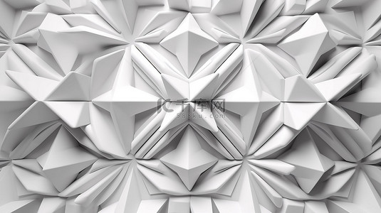3d 渲染中描绘的白色抽象几何图案