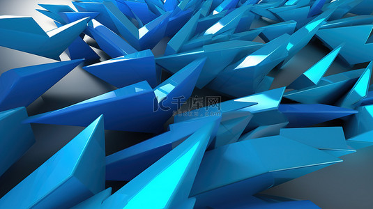 3D 中堆叠的蓝色箭头图标说明运动和方向