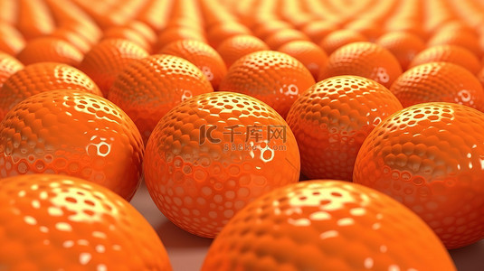 令人惊叹的 3D 演示中的橙色球体
