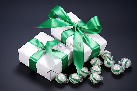 礼物是用白色盒子包裹的糖果