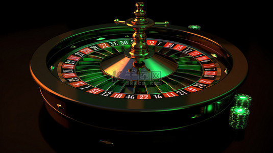 3D 轮盘赌在醒目的绿色背景下赌场游戏的视觉指南