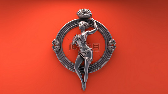 女性时尚背景图片_女性符号和金星镜子的时尚 3D 插图