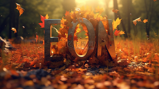 一幅干燥秋叶的拼贴画，说明季节变化