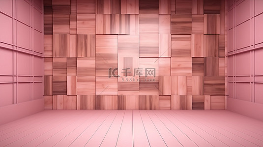 粉红色调背景图片_柔和的粉红色调木墙背景 3d 渲染图像