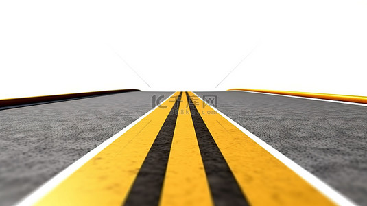 白色公路背景图片_具有道路方向的孤立白色背景的 3d 插图