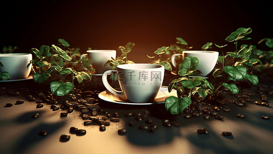 咖啡饮品热饮植物